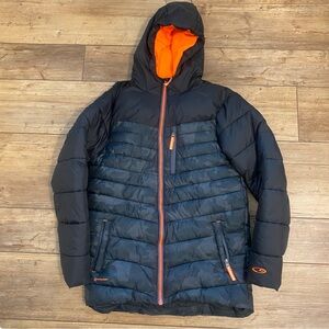 Champion Boys Gray Black Camouflage Puffer Coat/Jacket